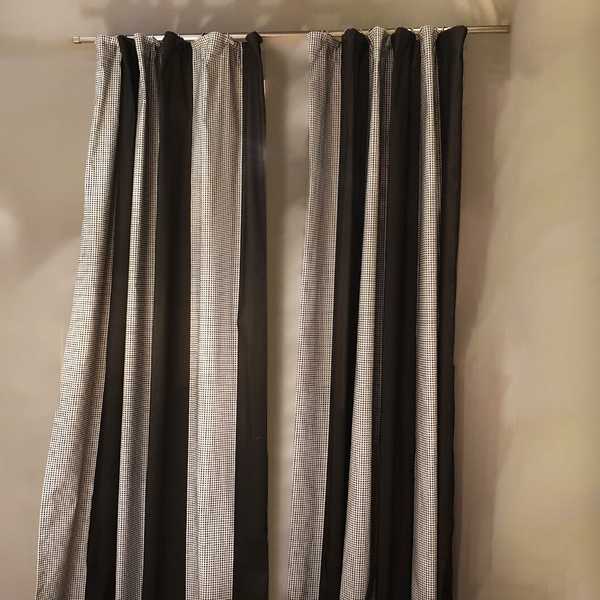 fensterdeko deko dekoschal weiss streifen antrazit getuftet schlaufen vorhang gardine gardinenstange jalousie sensa einrichtungen muenster
