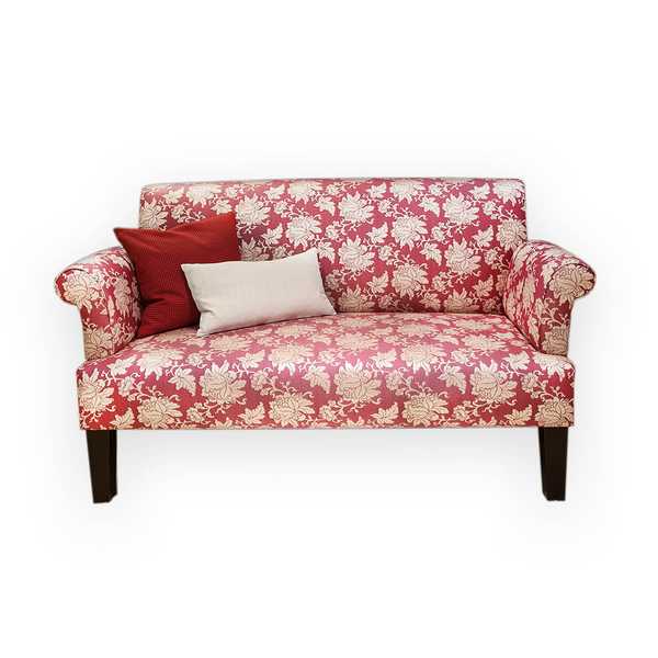 wohnzimmersofa tischsofa kuechensofa lucie esstischsofa couch sofa esszimmer pink rosa farbig blumen sensa einrichtungen muenster