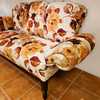 sofa couch esstischsofa esszimmer wohnzimmersofa tischsofa kuechensofa echt bezogen herbst orange braun sensa einrichtungen muenster