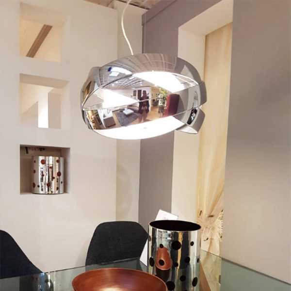 leuchte lampe kugellampe chrom silber glas haengelampe designer moebel sensa einrichtungen muenster